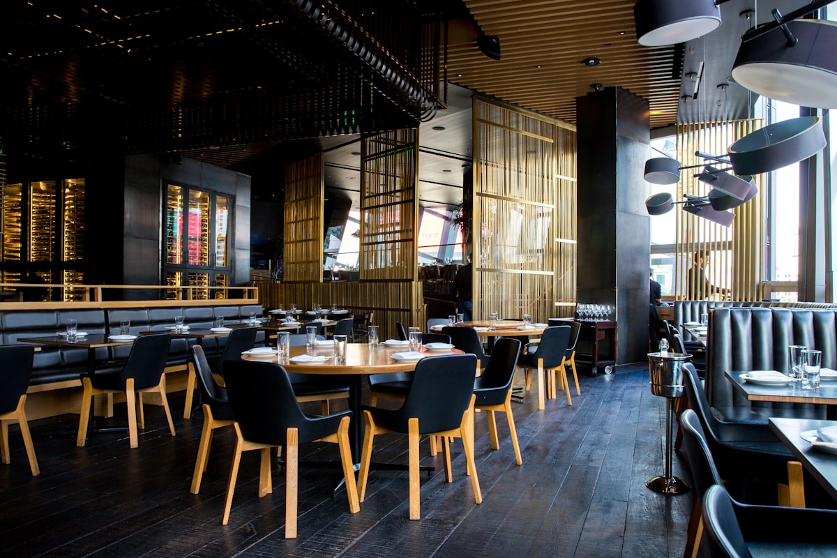An elegant restaurant dining room