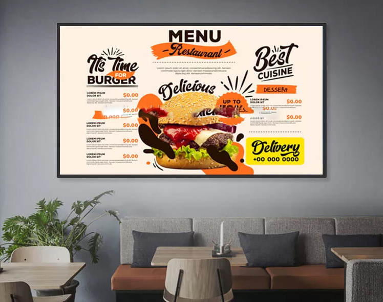 An ambient display in a restaurant